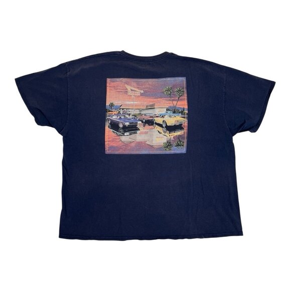 Vintage In-N-Out Men T-Shirt 3XL Blue California Graphic Hot Rod Drive Thru - Picture 1 of 10